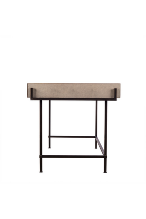 Cream Shagreen Desk with Wooden Drawers | Andrew Martin Mabel