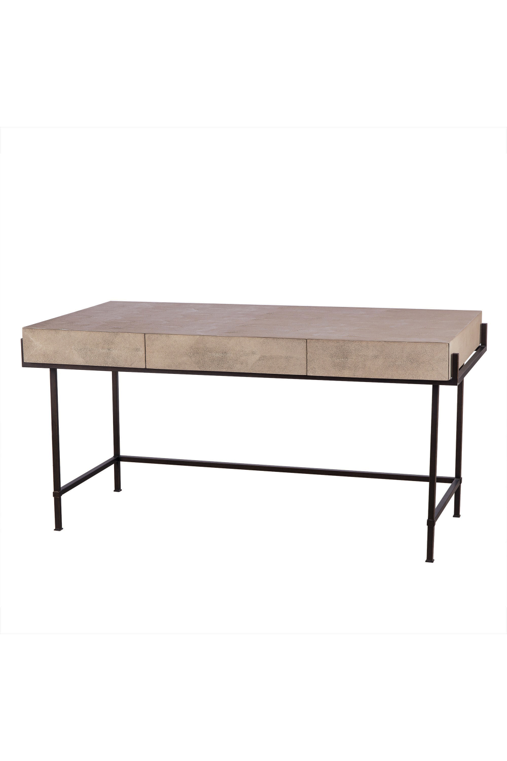 Cream Shagreen Desk with Wooden Drawers | Andrew Martin Mabel
