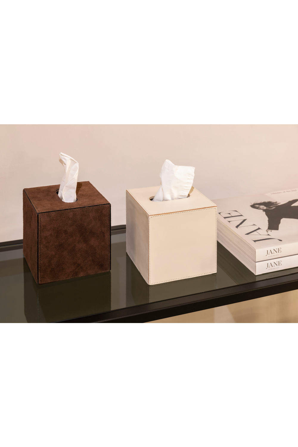 Suede Leather Tissue Box | Dome Deco Ana | Oroa.com