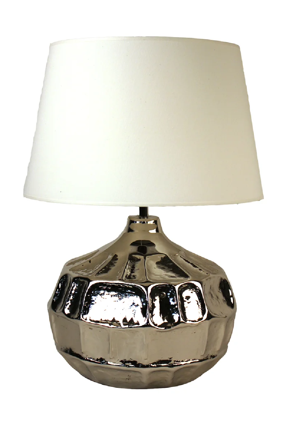 White Shaded Silver Table Lamp | Dome Deco | Oroa.com