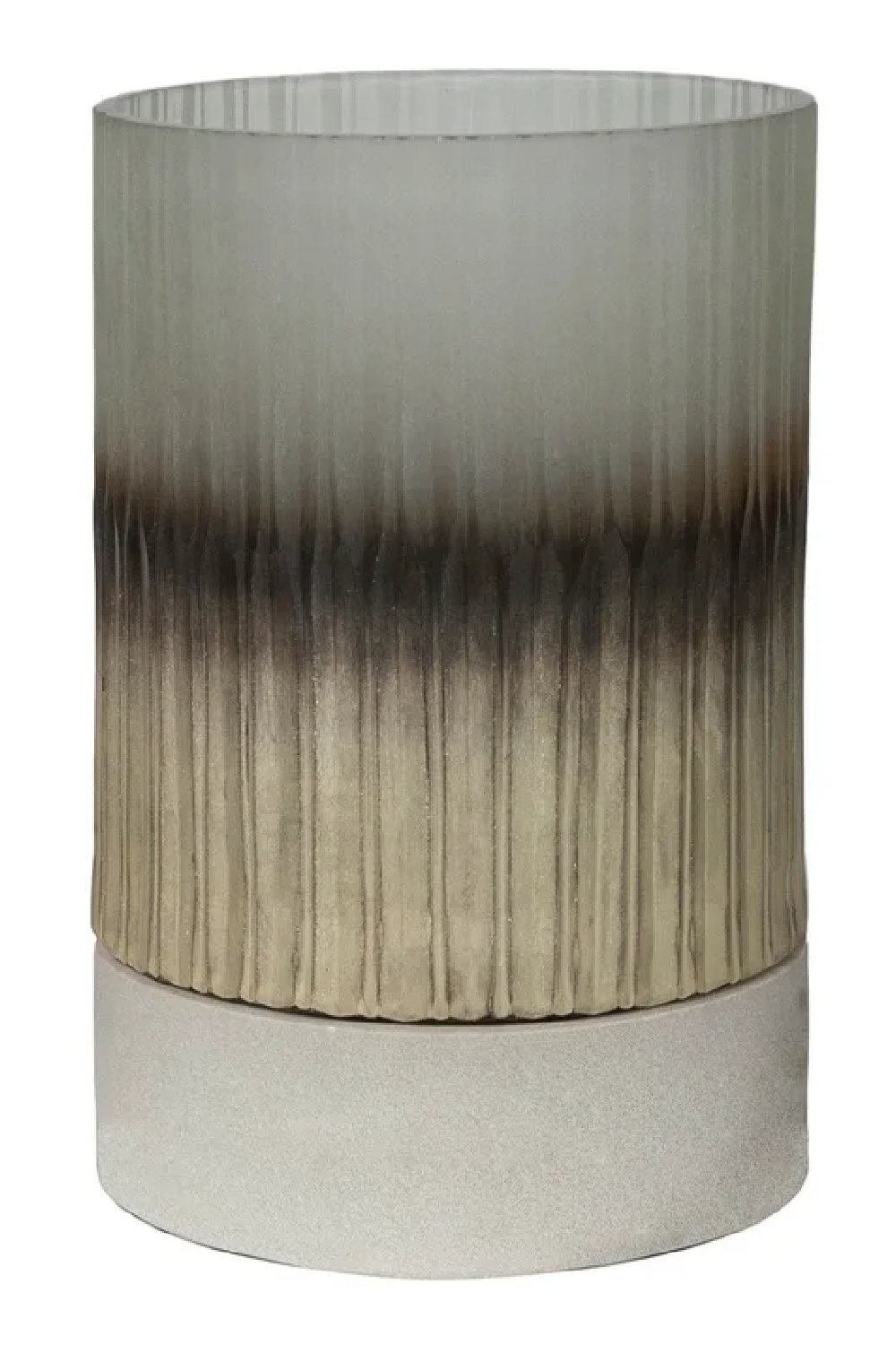 Cylindrical Ribbed Glass Hurricane M | Dome Deco Agua | Oroa.com