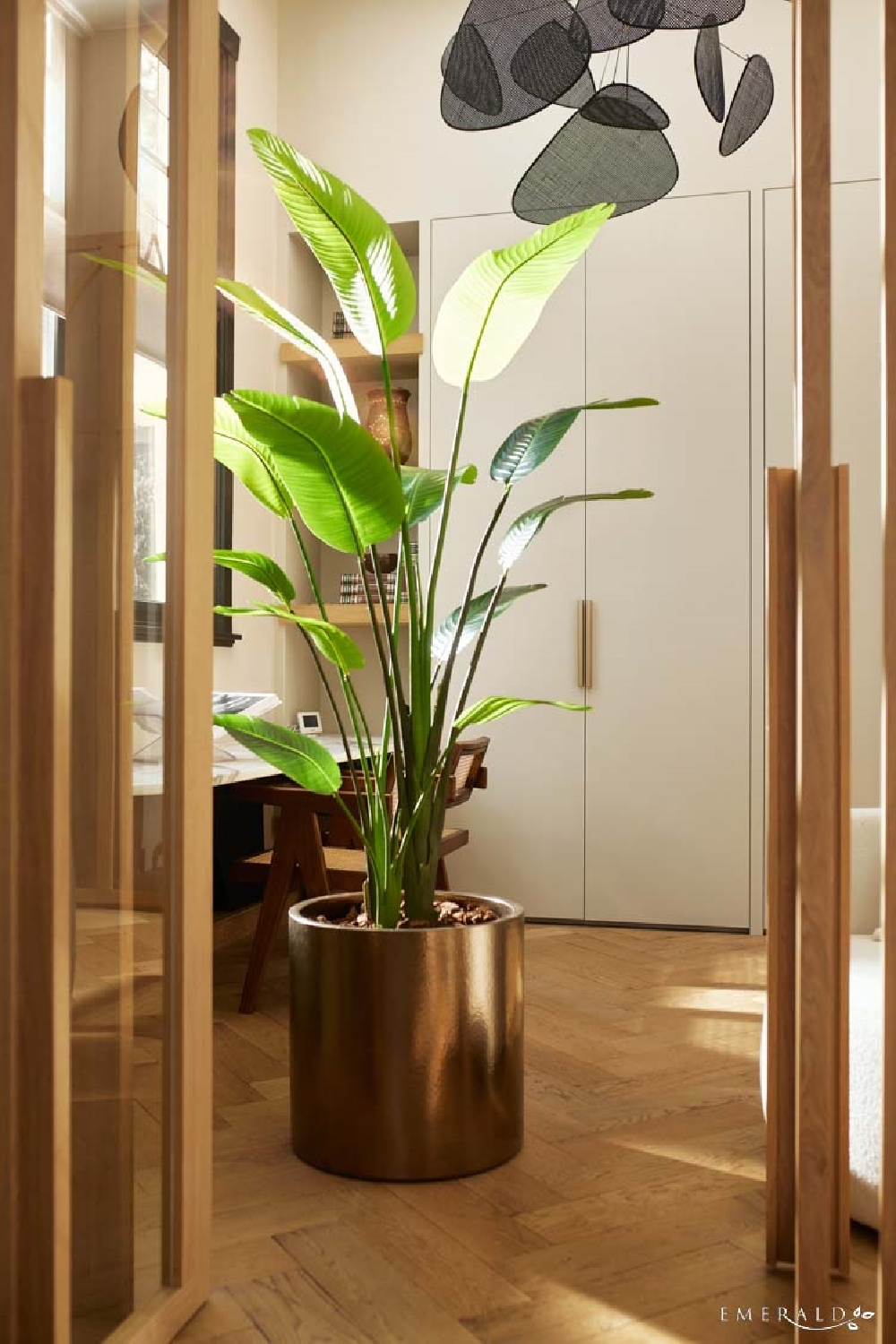 Faux Bird of Paradise Plant Set (2) | Emerald Strelitzia | Oroa.com