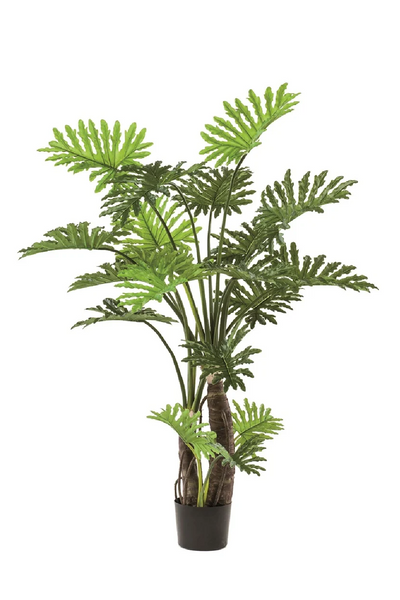 artificial split leaf philodendron Green Split-Leaf Faux Plant Set (2)
