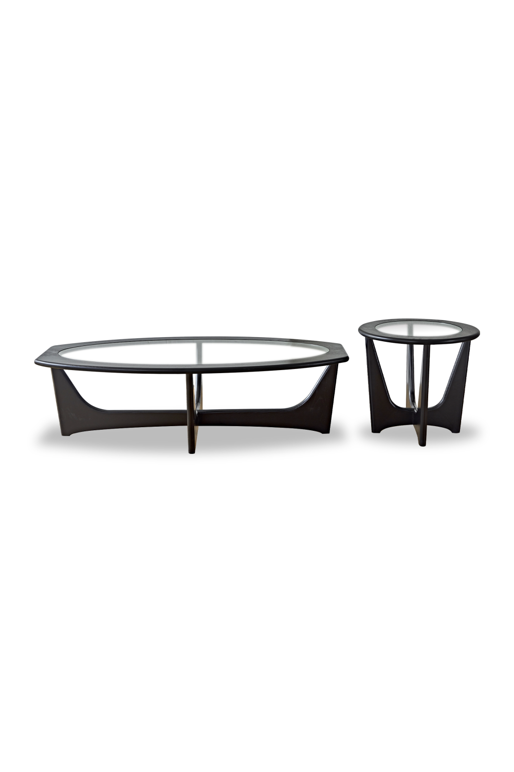 Glass Top Black Wooden Side Table | Liang & Eimil Sculpto | OROA.com
