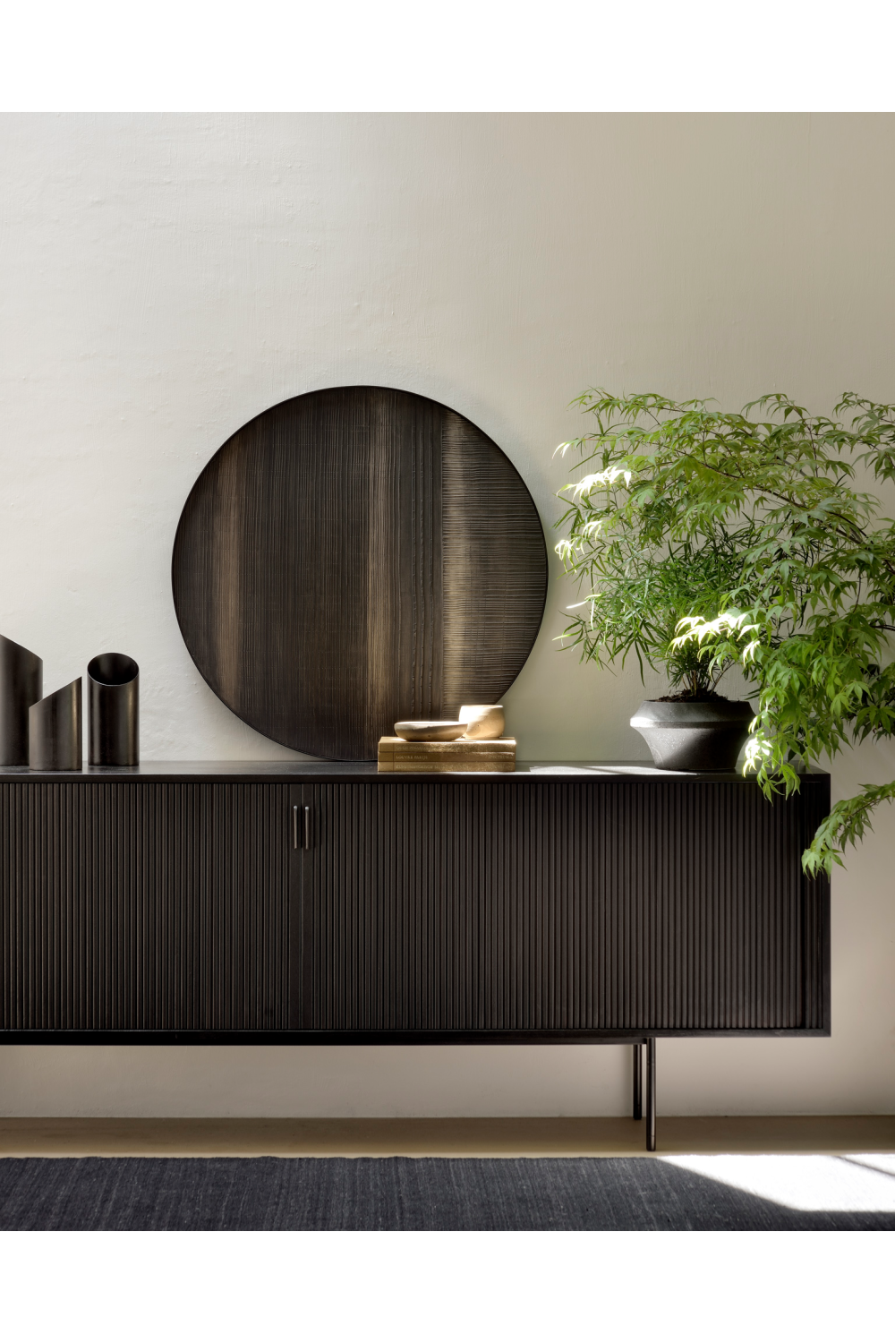 Varnished Teak Industrial Sideboard | Ethnicraft Roller Max | Oroa.com