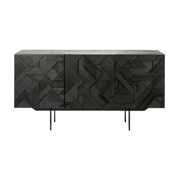 Teak graphic store black sideboard