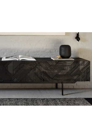 Black Teak Media Unit | Ethnicraft Graphic | OROA.COM