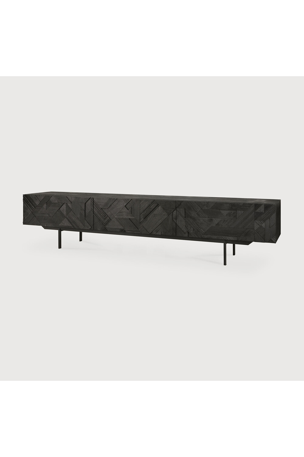 Black Teak Media Unit | Ethnicraft Graphic | OROA.COM