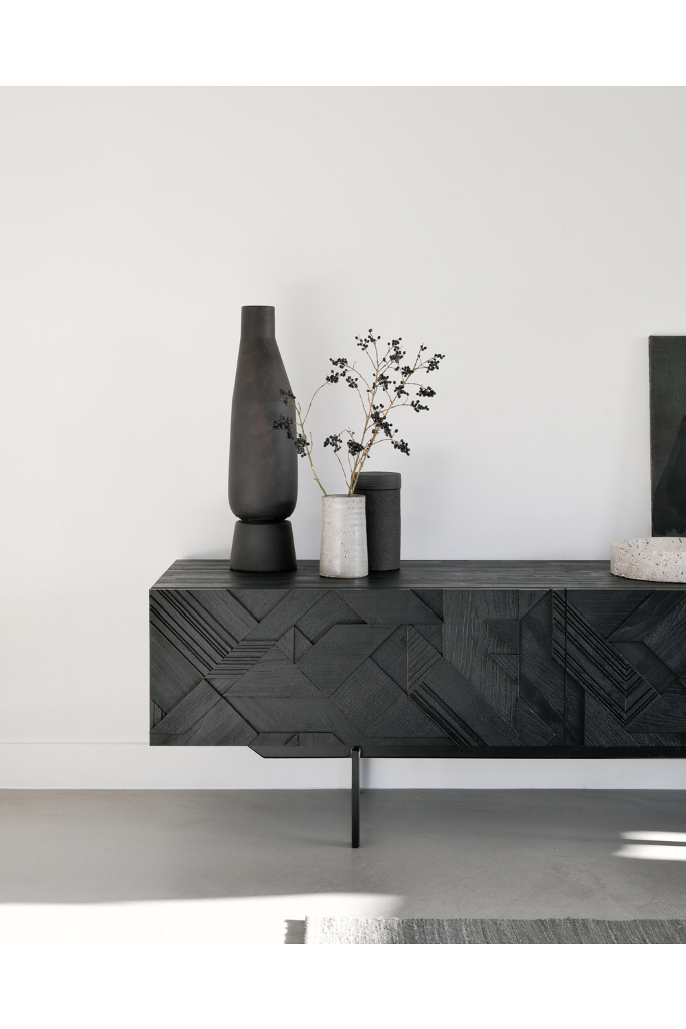 Black Teak Media Unit | Ethnicraft Graphic | OROA.COM