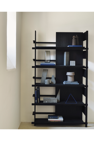 Black Teak Book Rack | Ethnicraft Abstract | Oroa.com