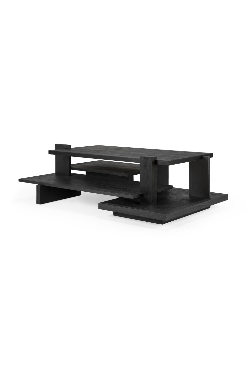 Black Teak Architectural Coffee Table | Ethnicraft Abstract | OROA.com