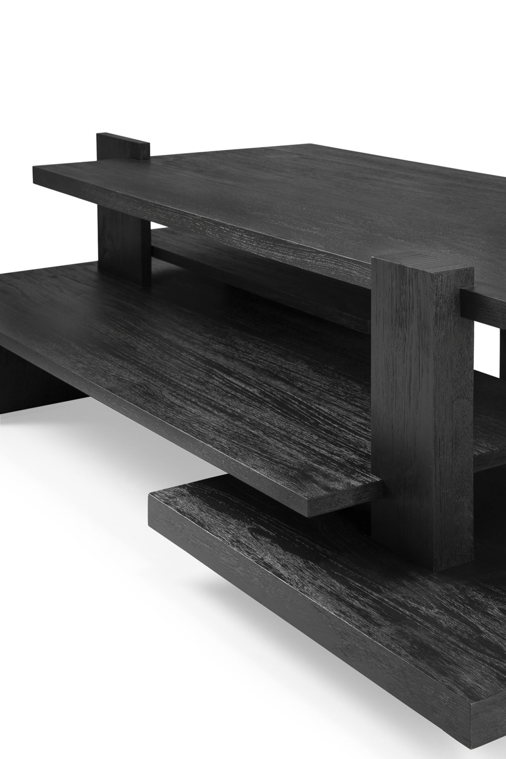 Black Teak Architectural Coffee Table | Ethnicraft Abstract | OROA.com