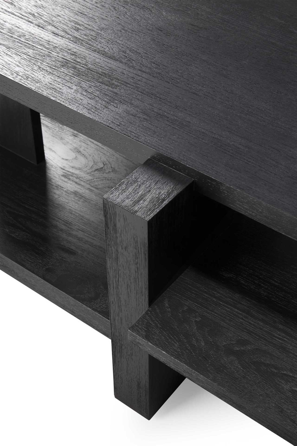 Black Teak Architectural Coffee Table | Ethnicraft Abstract | OROA.com