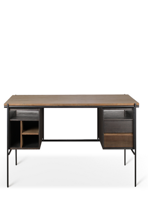 Teak Desk With Drawers | Ethnicraft Oscar | OROA.com