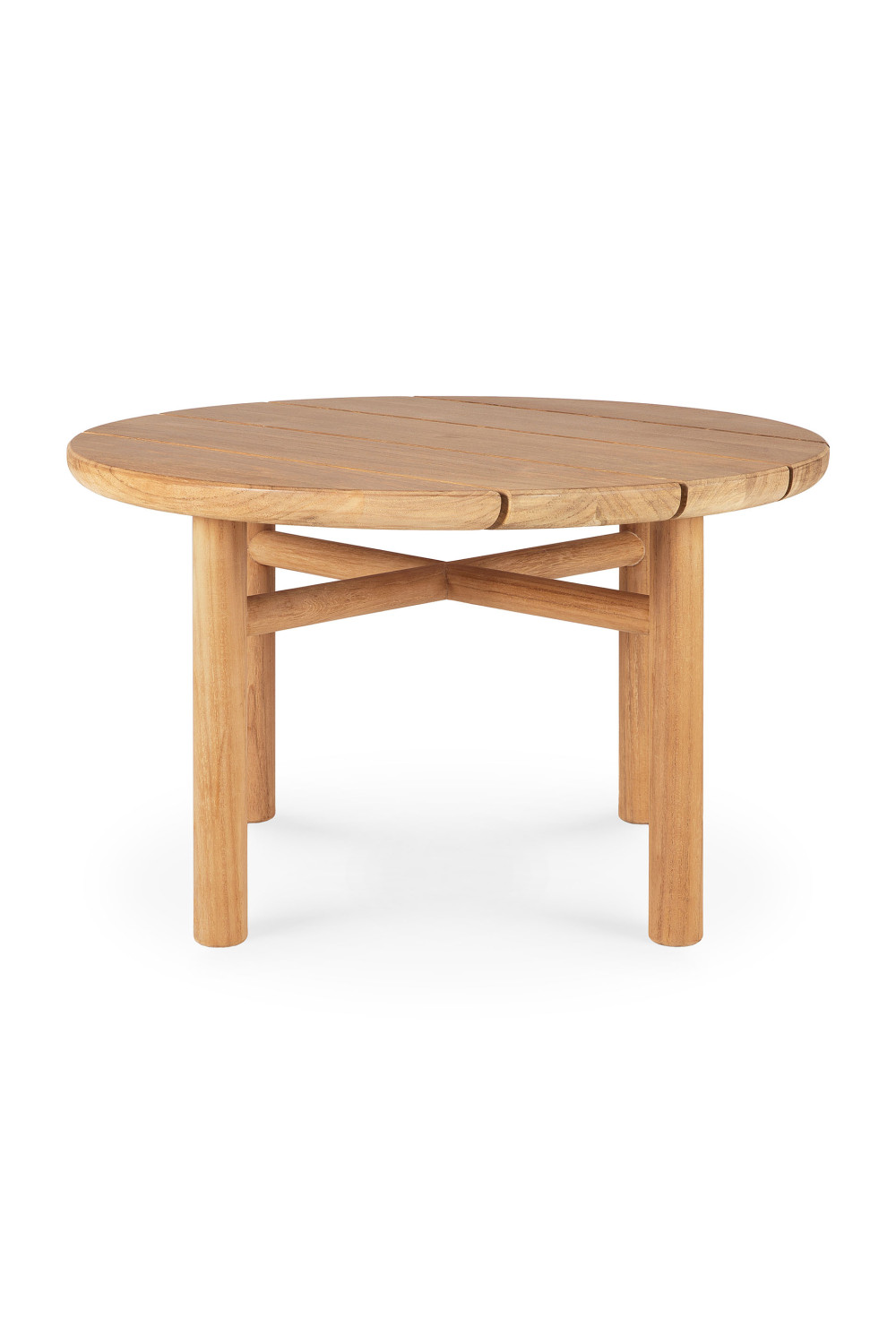 Round Slatted Outdoor Side Table | Ethnicraft Quatro | OROA.COM
