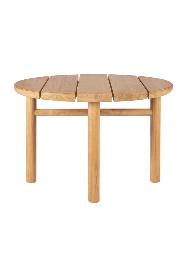 Round Slatted Outdoor Coffee Table | Ethnicraft Quatro | Oroa.com