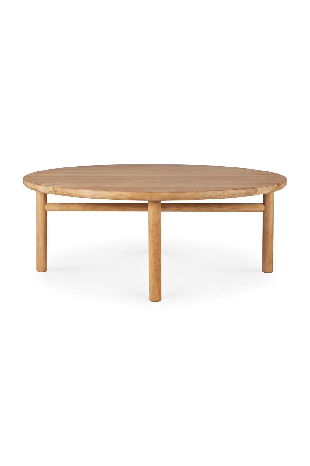 Round Slatted Outdoor Coffee Table | Ethnicraft Quatro | OROA.COM