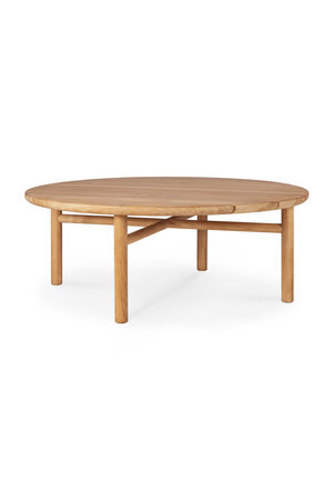 Round Slatted Outdoor Coffee Table | Ethnicraft Quatro | Oroa.com