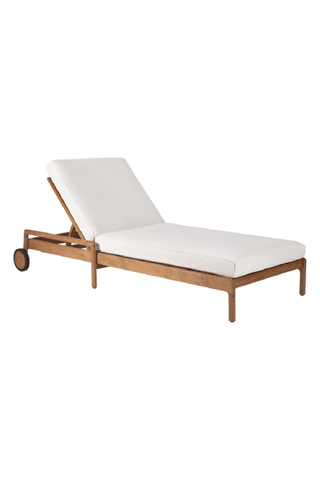 Teak Wheeled Adjustable Outdoor Lounger | Ethnicraft Jack | Oroa.com