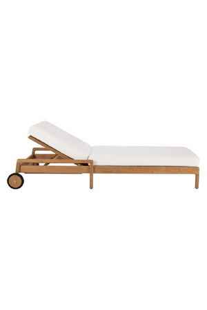 Teak Wheeled Adjustable Outdoor Lounger | Ethnicraft Jack | Oroa.com