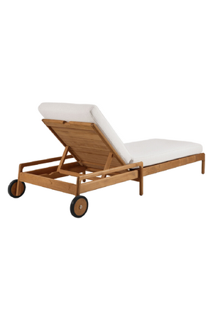 Teak Wheeled Adjustable Outdoor Lounger | Ethnicraft Jack | Oroa.com