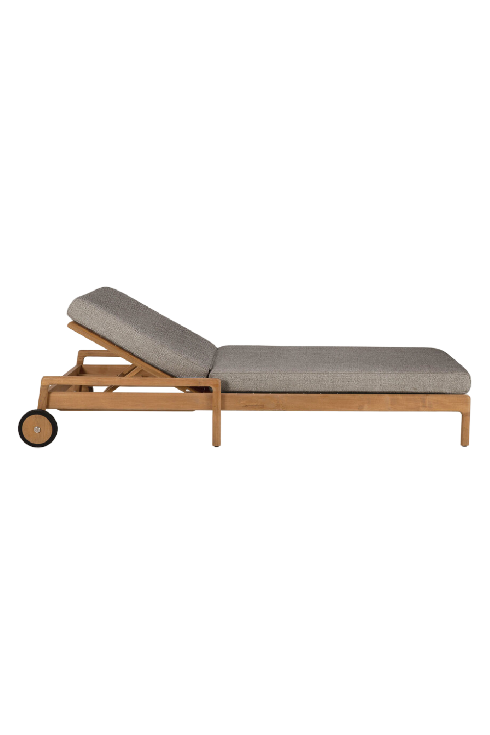 Teak Wheeled Adjustable Outdoor Lounger | Ethnicraft Jack | Oroa.com