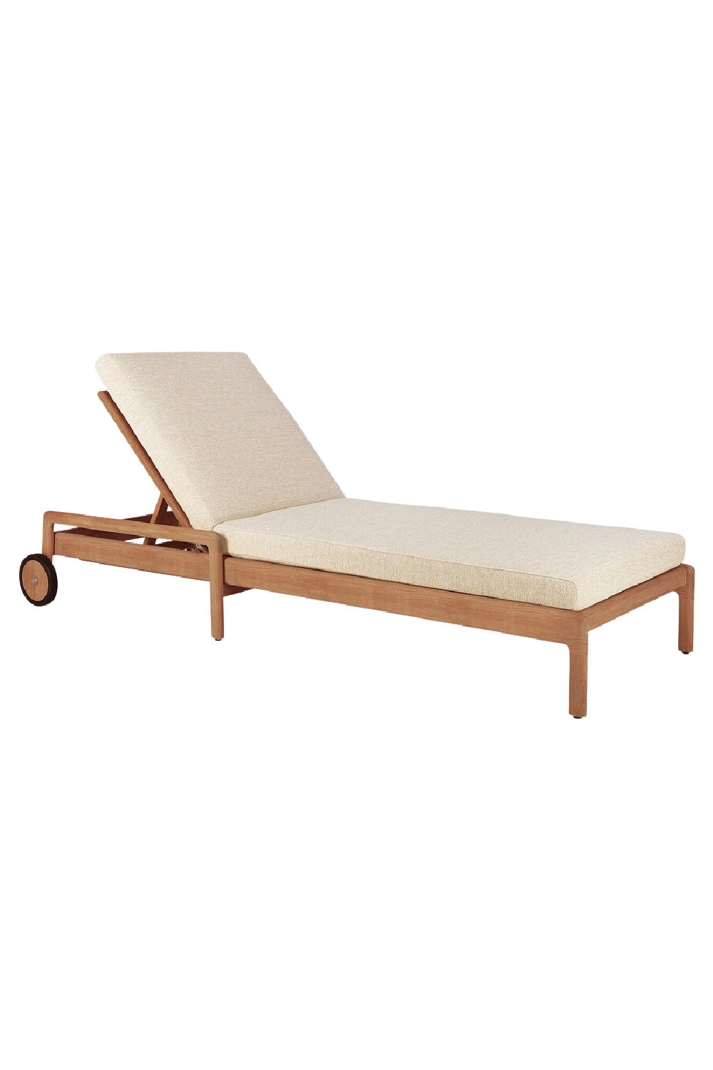 Teak Wheeled Adjustable Outdoor Lounger | Ethnicraft Jack | Oroa.com