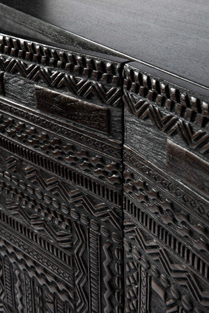 Black Teak Carved Sideboard | Ethnicraft Tabwa | OROA