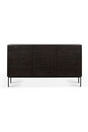 Varnished Teak Black Sideboard | Ethnicraft Grooves | OROA.com