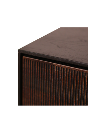 Varnished Teak Black Sideboard | Ethnicraft Grooves | OROA.com