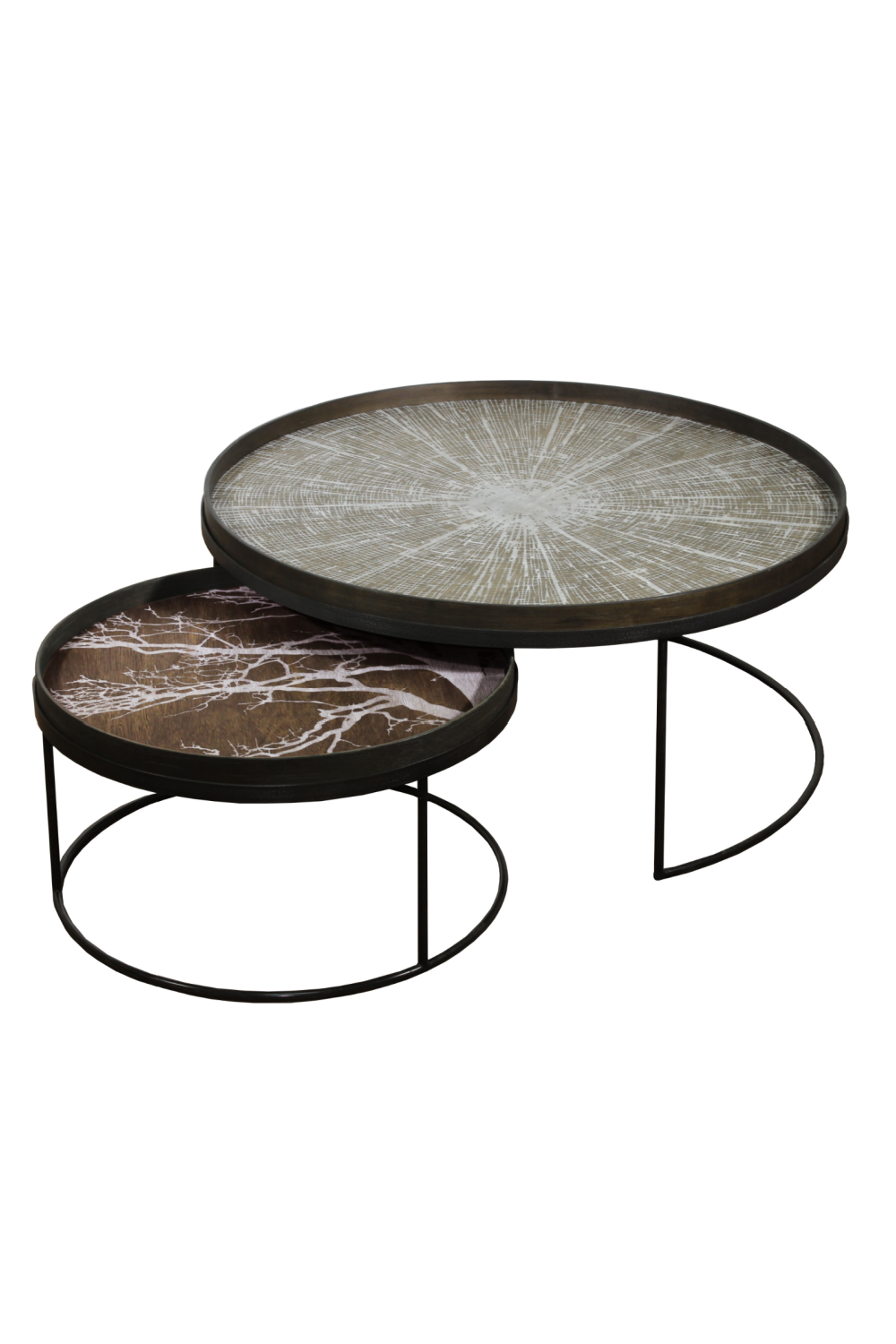 Round Tray Coffee Table set (2) | Ethnicraft | OROA TRADE