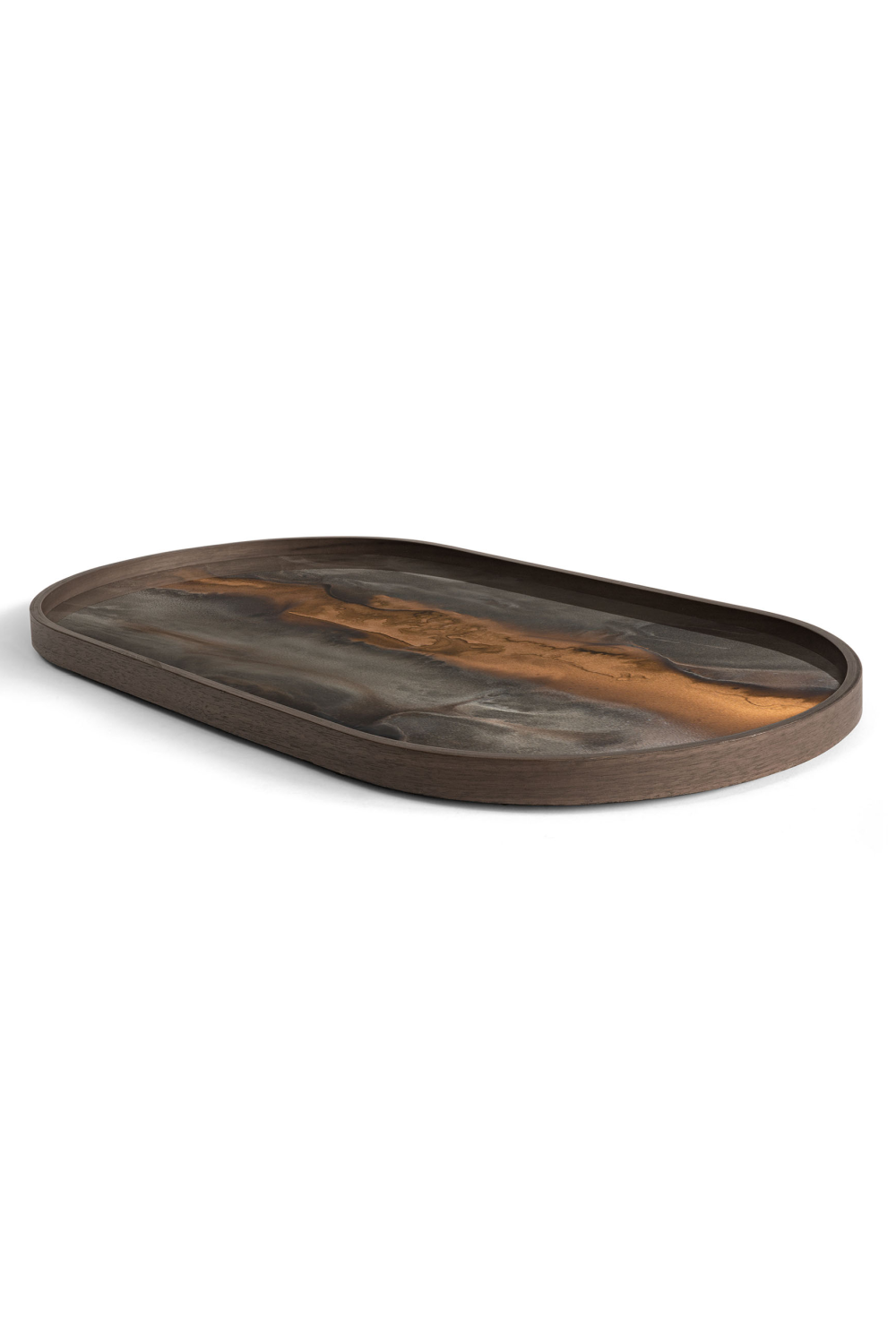 Oblong Hand-Painted Glass Tray | Ethnicraft Organic | OROA.COM