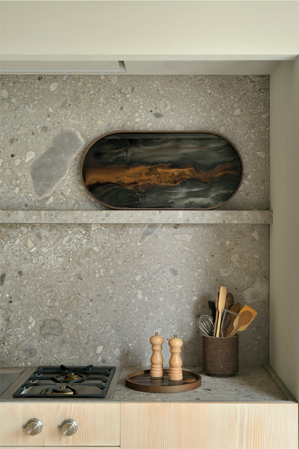 Oblong Hand-Painted Glass Tray | Ethnicraft Organic | OROA.COM