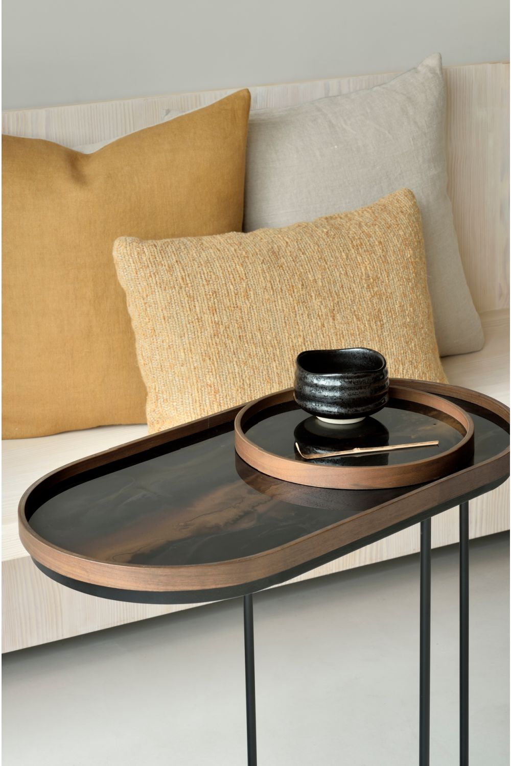 Oblong Hand-Painted Glass Tray | Ethnicraft Organic | OROA.COM