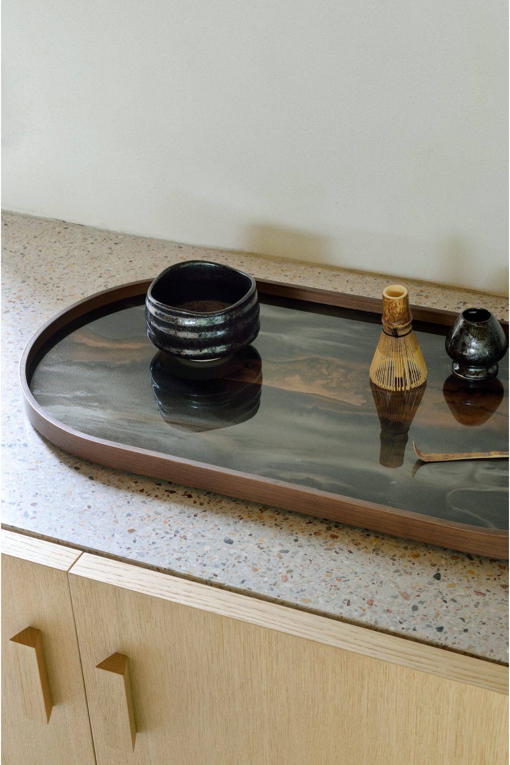Oblong Hand-Painted Glass Tray | Ethnicraft Organic | OROA.COM