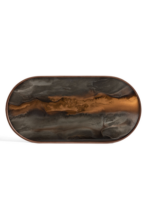 Oblong Hand-Painted Glass Tray | Ethnicraft Organic | OROA.COM