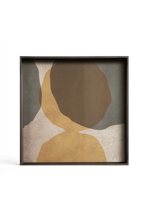 Square Earth-Toned Glass Tray | Ethnicraft Cinnamon | OROA.COM