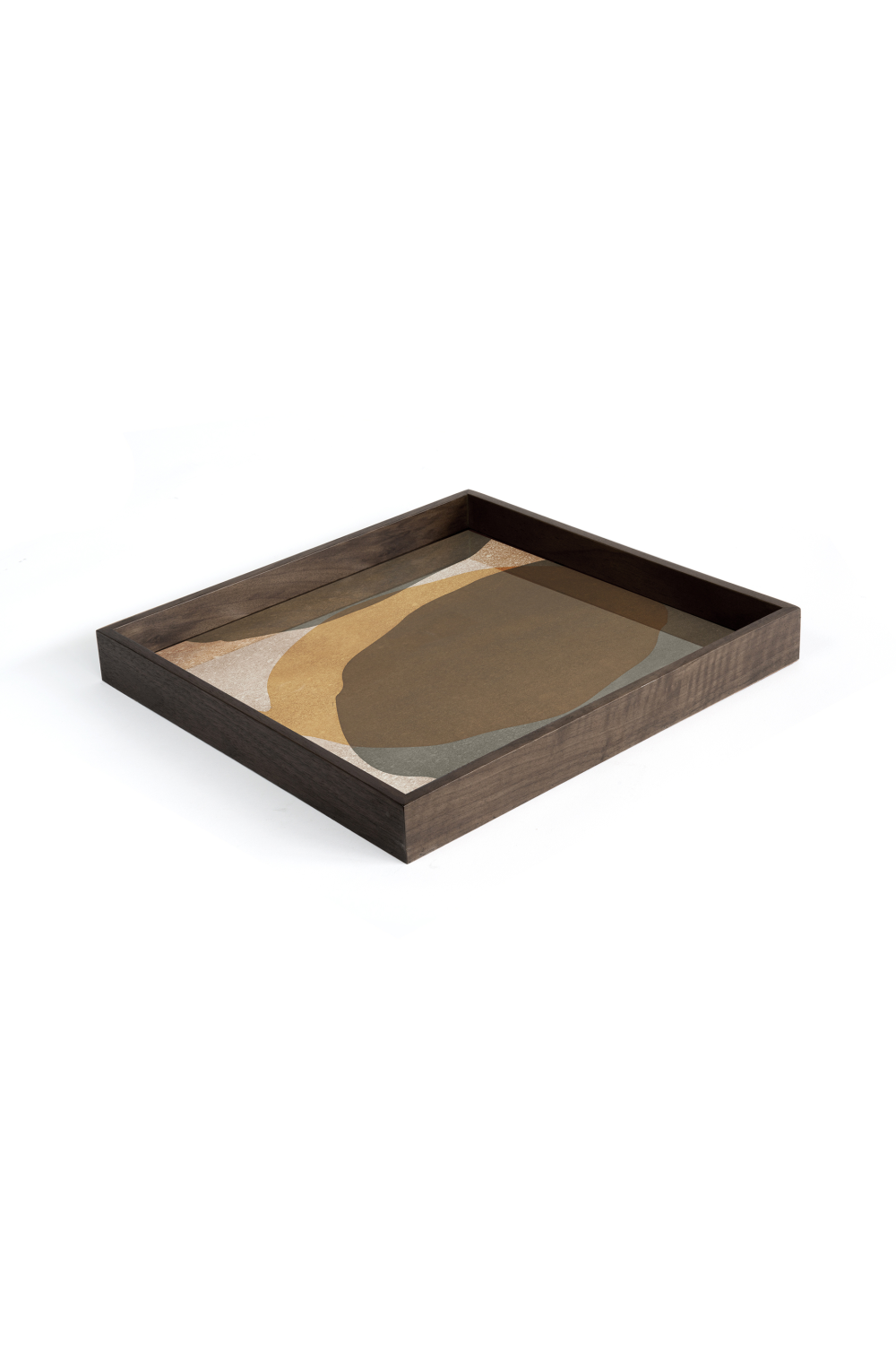Square Earth-Toned Glass Tray | Ethnicraft Cinnamon | OROA.COM