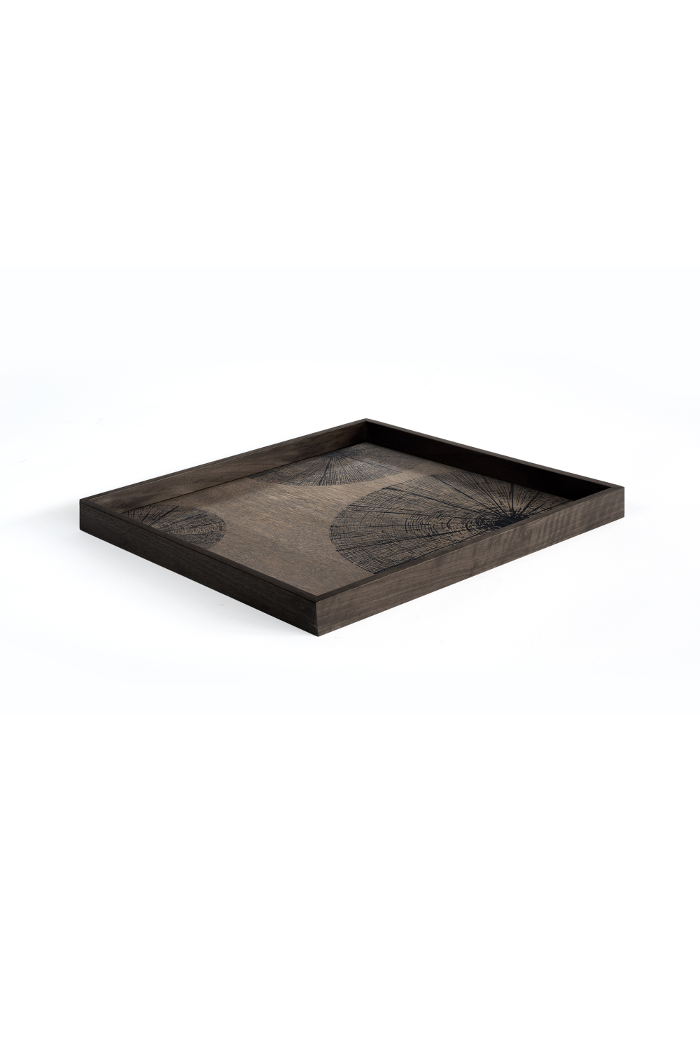 Patterned Square Tray | Ethnicraft Black Slices | OROA.COM