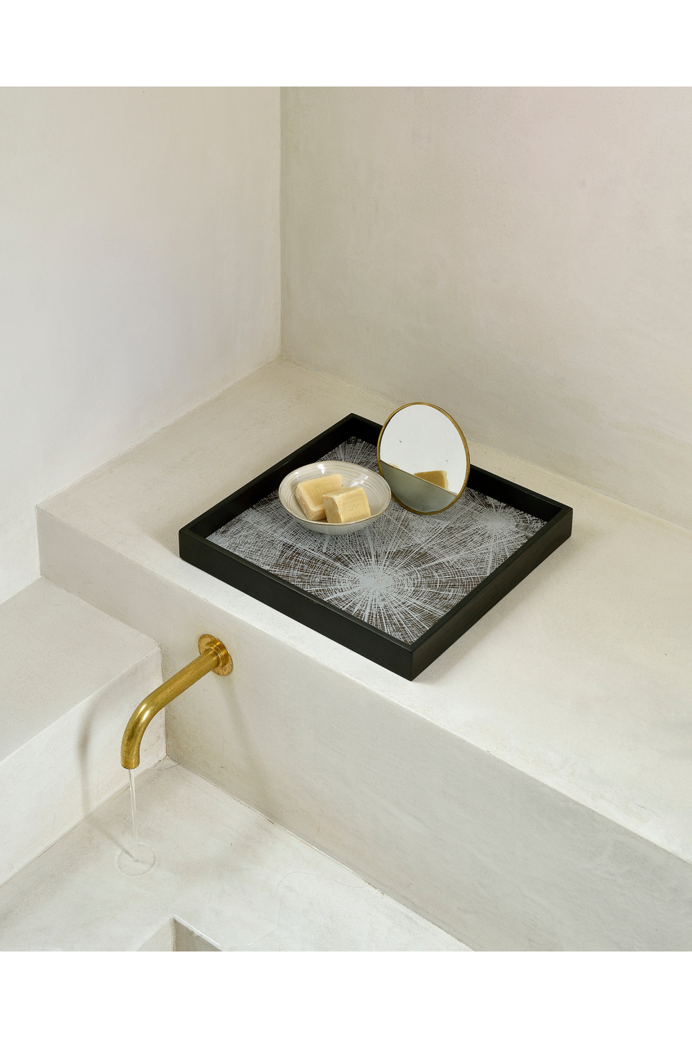 Patterned Mirror Tray | Ethnicraft White Slices | Oroa.com