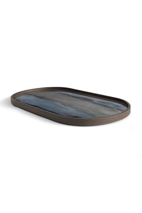 Oblong Hand-Painted Glass Tray | Ethnicraft Organic | OROA.COM