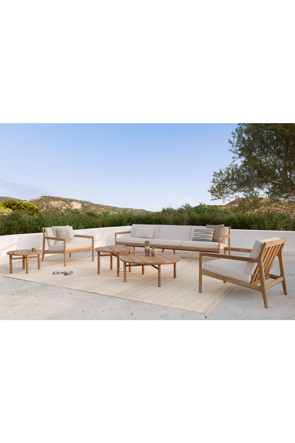 Rectangular Boucle Outdoor Cushions (2) | Ethnicraft | OROA.COM