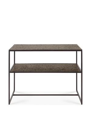 Metallic Side Table With Undershelf | Ethnicraft Pentagon │ Oroa.com