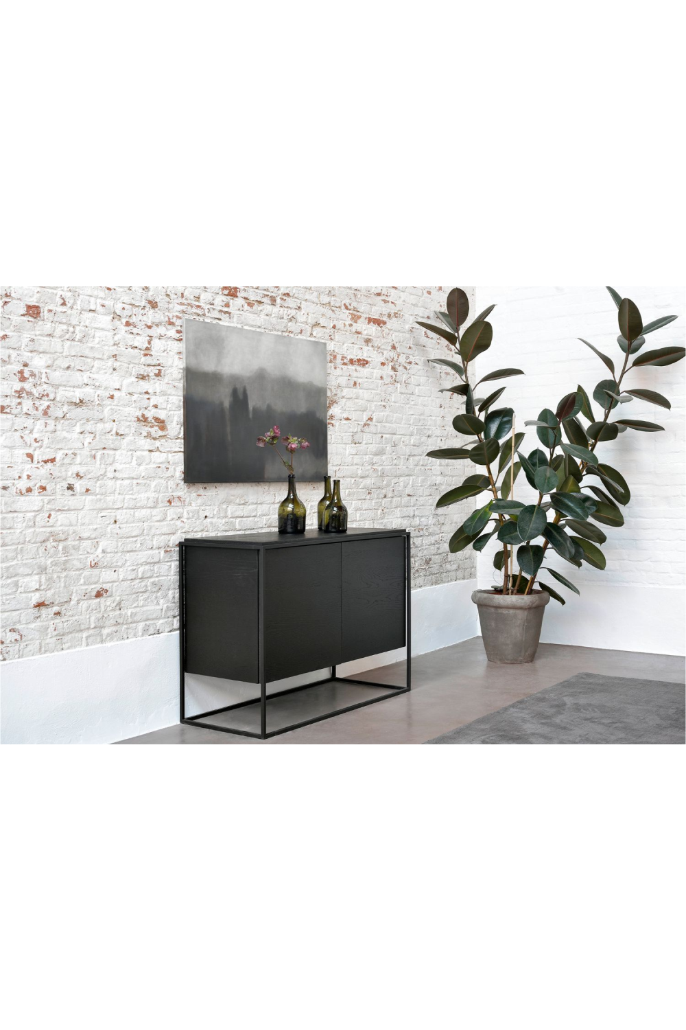 2-Door Wooden Black Oak Sideboard | Ethnicraft Monolit | Oroa.com