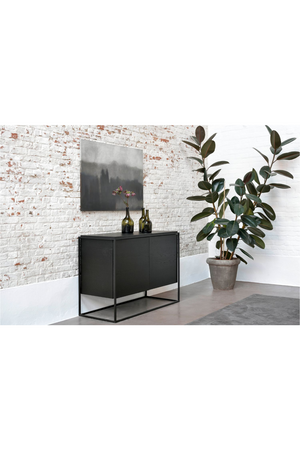 2-Door Wooden Black Oak Sideboard | Ethnicraft Monolit | Oroa.com