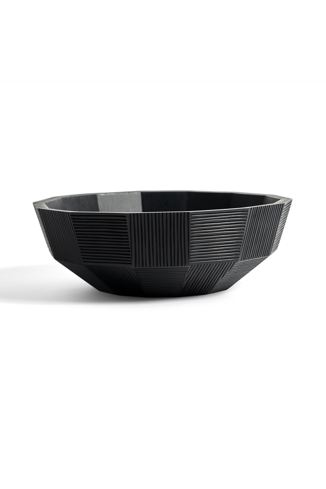 Black Mahogany Modern Bowl | Ethnicraft Striped | OROA.COM