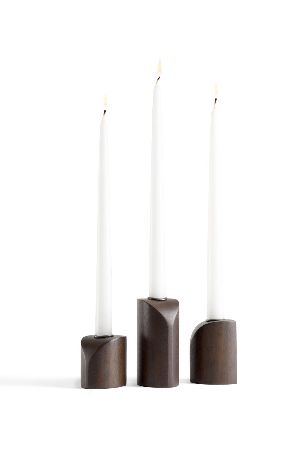 Brown Mahogany Candle Holders (3) | Ethnicraft PI | Oroa.com