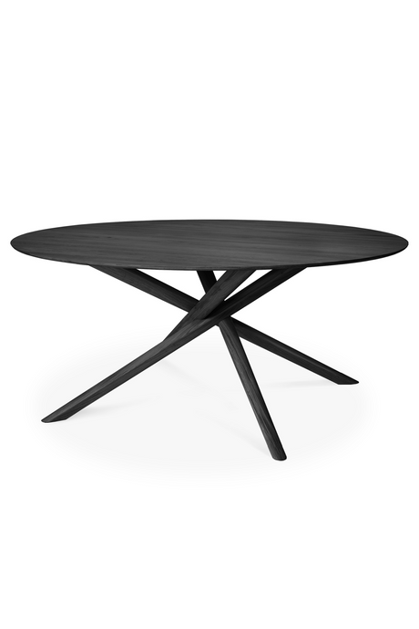 Round Black Oak Dining Table | Ethnicraft Mikado | Oroa.com