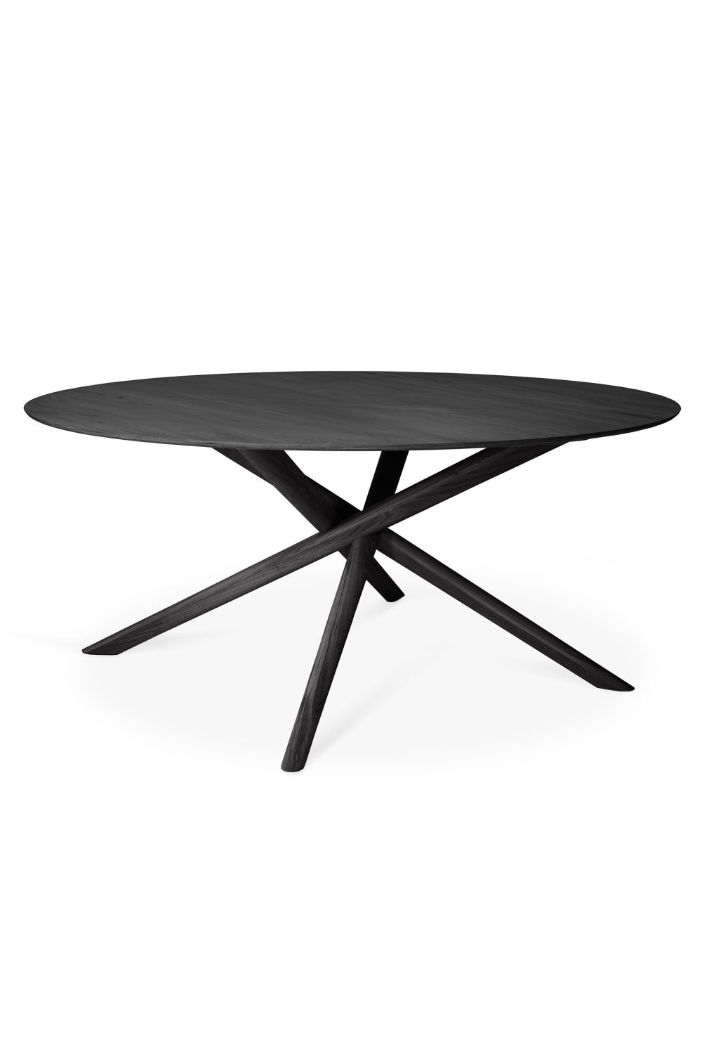 Round Black Oak Dining Table | Ethnicraft Mikado | Oroa.com
