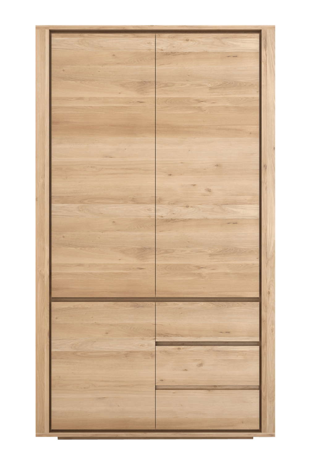 3-Door Oak Wood Wardrobe Cabinet | Ethnicraft Shadow | OROA.COM